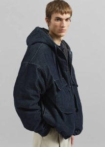 Blue Outerwear The Frankie Shop Men Donovan Padded Denim Jacket  - Dark Wash - Image 4
