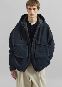 Blue Outerwear The Frankie Shop Men Donovan Padded Denim Jacket  - Dark Wash - Image 5