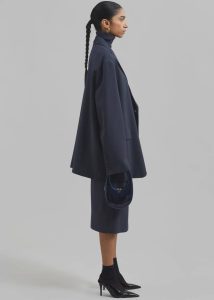 Blue Outerwear The Frankie Shop Women Brooklyn Blazer - Navy - Image 4