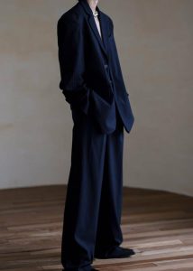 Blue Outerwear Women The Frankie Shop Tansy Oversized Blazer - Navy Pinstripe - Image 2