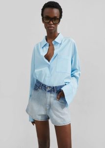 Blue The Frankie Shop Melina Denim Shorts - Light Wash Women Bottoms - Image 3