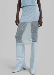 Blue The Frankie Shop Women Bottoms Jess Sequin Skirt - Blue - Image 2