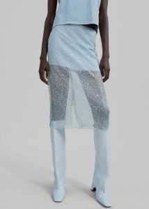 Blue The Frankie Shop Women Bottoms Jess Sequin Skirt - Blue - Image 5