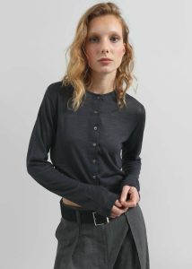Blue The Frankie Shop Women Knitwear Vinni Thin Wool Cardigan - Navy