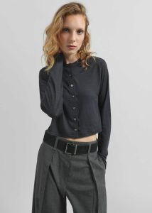Blue The Frankie Shop Women Knitwear Vinni Thin Wool Cardigan - Navy - Image 5