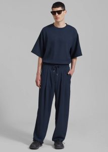 Blue Tops Eliott Crinkle Tee - Navy Men The Frankie Shop - Image 3