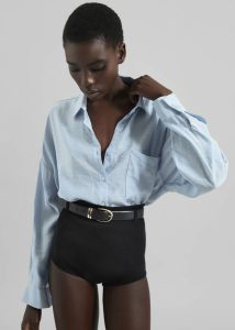 Blue Women Ascain Fluid Shirt - Sky Blue Tops The Frankie Shop