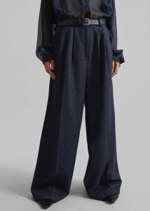 Blue Women Bottoms Aminah Trousers - Navy The Frankie Shop - Image 2