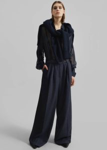 Blue Women Bottoms Aminah Trousers - Navy The Frankie Shop - Image 4