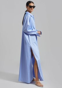 Blue Women Dresses The Frankie Shop Avery Shirt Dress - Blue - Image 2