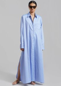 Blue Women Dresses The Frankie Shop Avery Shirt Dress - Blue