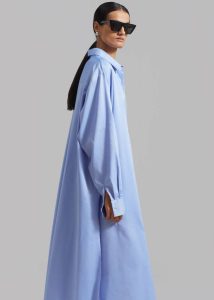 Blue Women Dresses The Frankie Shop Avery Shirt Dress - Blue - Image 3