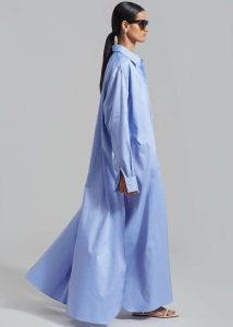 Blue Women Dresses The Frankie Shop Avery Shirt Dress - Blue - Image 5