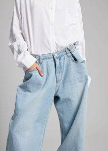 Blue Women Hayla Denim Pants - Light Wash The Frankie Shop Bottoms - Image 2