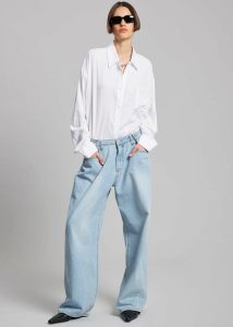 Blue Women Hayla Denim Pants - Light Wash The Frankie Shop Bottoms