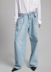 Blue Women Hayla Denim Pants - Light Wash The Frankie Shop Bottoms - Image 3