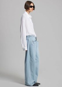 Blue Women Hayla Denim Pants - Light Wash The Frankie Shop Bottoms - Image 5