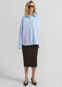 Blue Women Volda Asymmetric Button-Up Shirt - Sky Blue Tops The Frankie Shop - Image 4