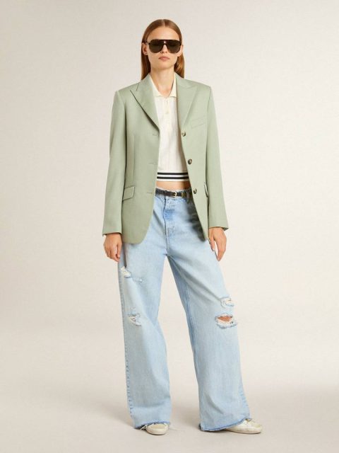 Blue Women Women’s Pants In Lived-In Effect Denim Golden Goose Jeans & Pants - Image 3
