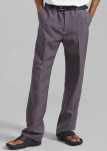 Boone Suit Pants - Grey Stripe Grey The Frankie Shop Men Bottoms