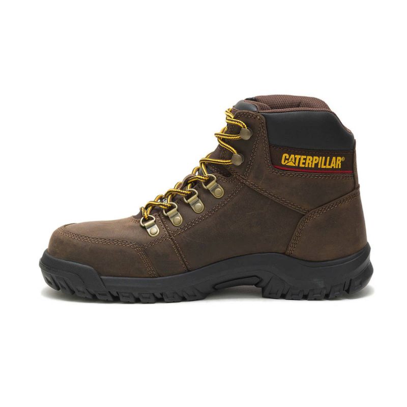 Boots Cat Seal Brown Men Men's Outline Steel Toe Work Boot - Image 4