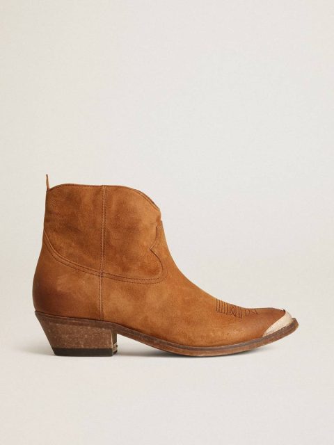 Boots Golden Goose Women Young Ankle Boots In Cognac-Colored Suede