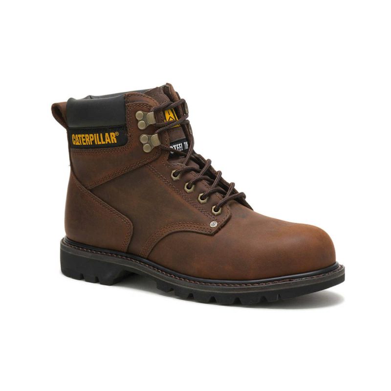 Boots Men Dark Brown Men's Second Shift Steel Toe Work Boot Cat - Image 3