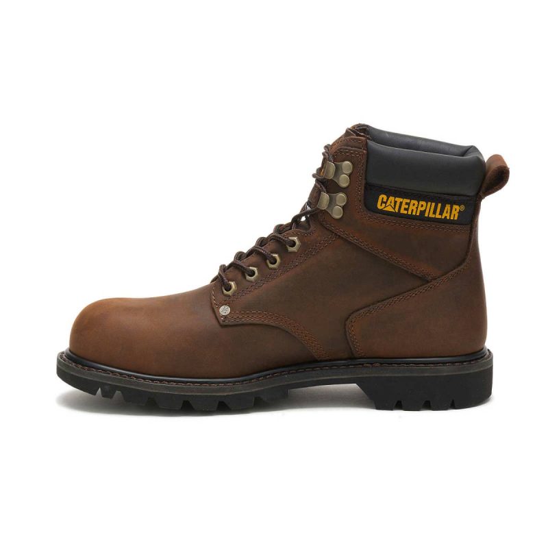 Boots Men Dark Brown Men's Second Shift Steel Toe Work Boot Cat - Image 4