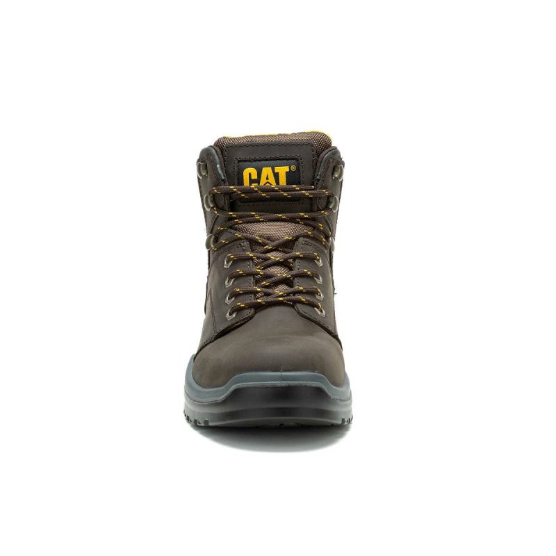 Boots Men's Striver Steel Toe Work Boot Men Cat Brown - Image 3