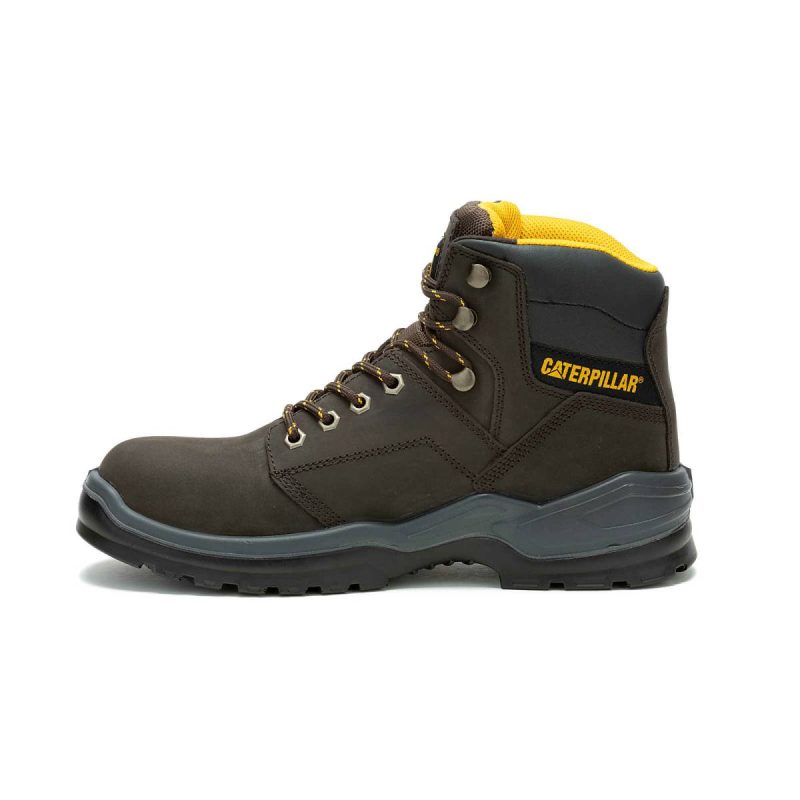 Boots Men's Striver Steel Toe Work Boot Men Cat Brown - Image 4