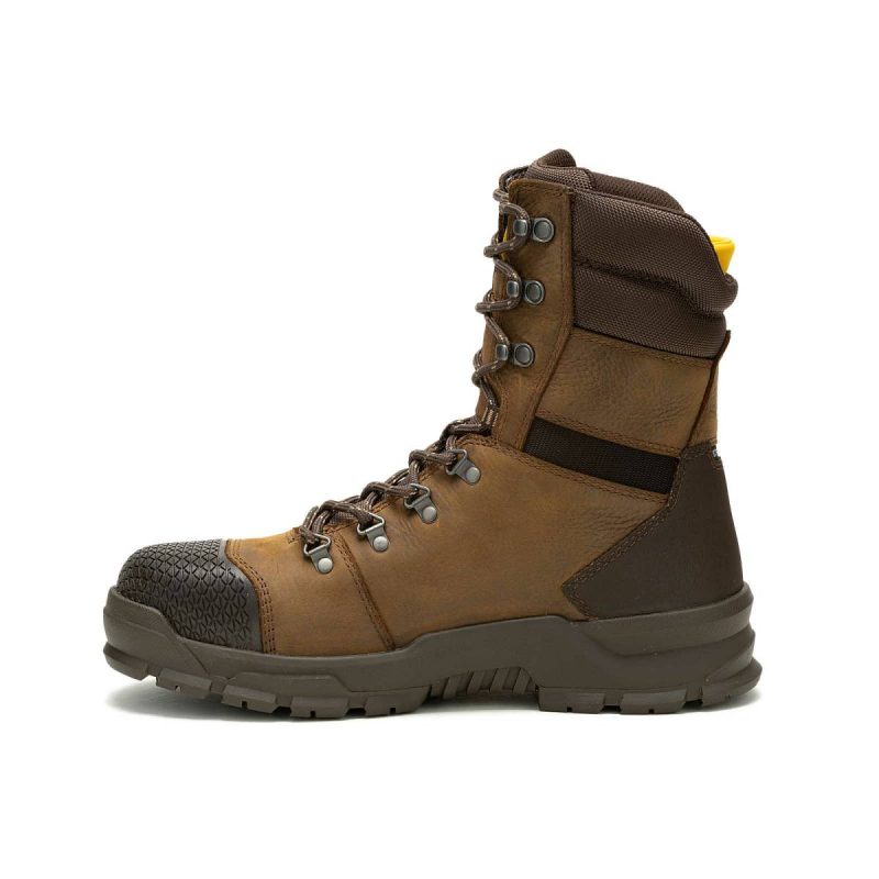 Boots Real Brown Men Men's Accomplice X 8" Waterproof Steel Toe Work Boot Cat - Image 4