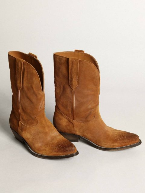 Boots Women's Low Boots In Tobacco-Colored Suede With Inlay Star Women Golden Goose - Image 2