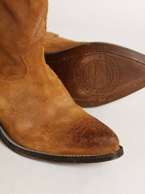 Boots Women's Low Boots In Tobacco-Colored Suede With Inlay Star Women Golden Goose - Image 4