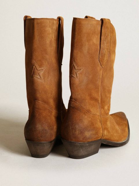 Boots Women's Low Boots In Tobacco-Colored Suede With Inlay Star Women Golden Goose - Image 5
