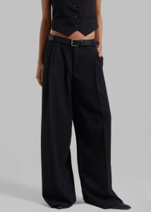 Bottoms Black Lillian Wide Trousers - Black The Frankie Shop Women - Image 3