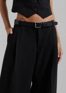 Bottoms Black Lillian Wide Trousers - Black The Frankie Shop Women - Image 4