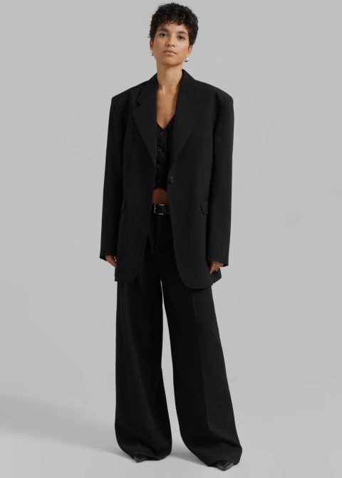 Bottoms Black Lillian Wide Trousers - Black The Frankie Shop Women - Image 5