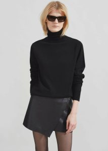 Bottoms Black Women Cleo Leather Mini Wrap Skirt - Black The Frankie Shop - Image 5