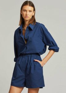 Bottoms Blue Lui Organic Cotton Boxer Short - Navy Women The Frankie Shop - Image 2