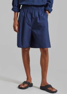 Bottoms Blue Men The Frankie Shop Matthias Boxer Bermuda Shorts - Navy - Image 2