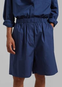 Bottoms Blue Men The Frankie Shop Matthias Boxer Bermuda Shorts - Navy - Image 3