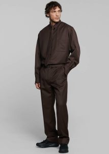 Bottoms Brown Mason Wool Trousers - Brown Men The Frankie Shop - Image 4
