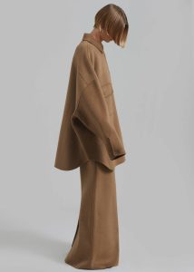 Bottoms Brown The Frankie Shop Women Malvo Long Wool Pencil Skirt - Camel - Image 4
