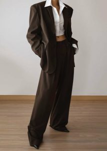Bottoms Brown Women Tansy Pleated Trousers - Chocolate The Frankie Shop - Image 2