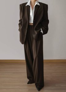 Bottoms Brown Women Tansy Pleated Trousers - Chocolate The Frankie Shop