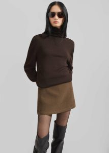 Bottoms Brown Women The Frankie Shop Belsay Skort - Khaki Brown