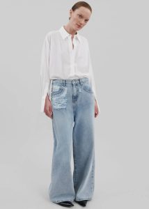 Bottoms Ceres Ripped Jeans - Worn Wash Women Blue The Frankie Shop - Image 3