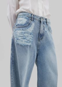Bottoms Ceres Ripped Jeans - Worn Wash Women Blue The Frankie Shop - Image 4