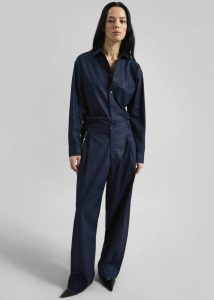 Bottoms Darkpark Phebe Pearl Adorned Wide-Leg Pants - Blue Navy Blue The Frankie Shop Women - Image 4