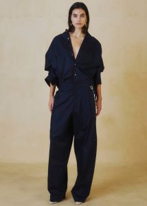 Bottoms Darkpark Phebe Pearl Adorned Wide-Leg Pants - Blue Navy Blue The Frankie Shop Women - Image 5